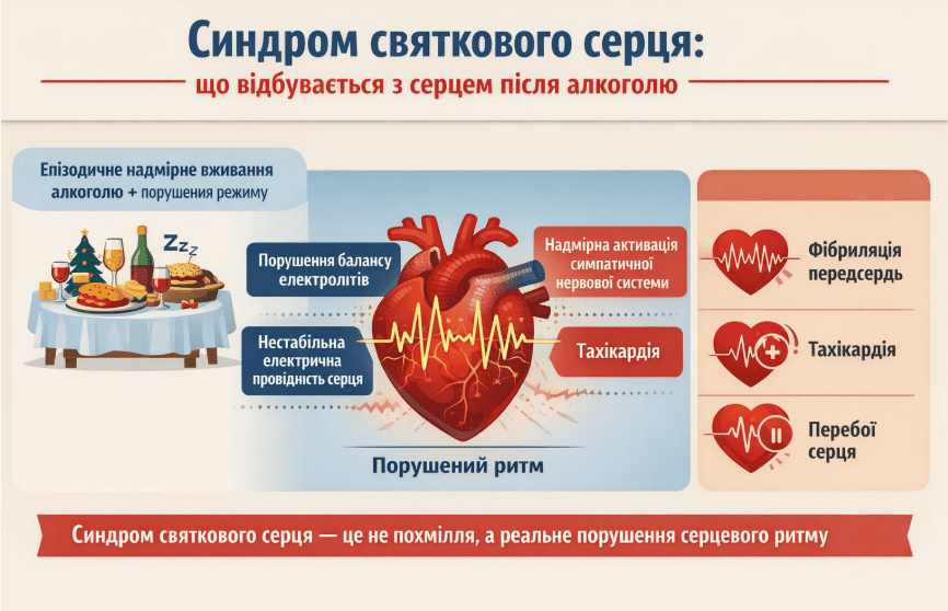 синдром святкового серця що відбувається з серцем