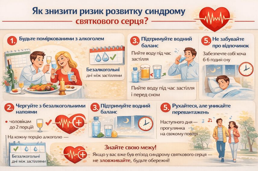 Як знизити ризик святкового серця