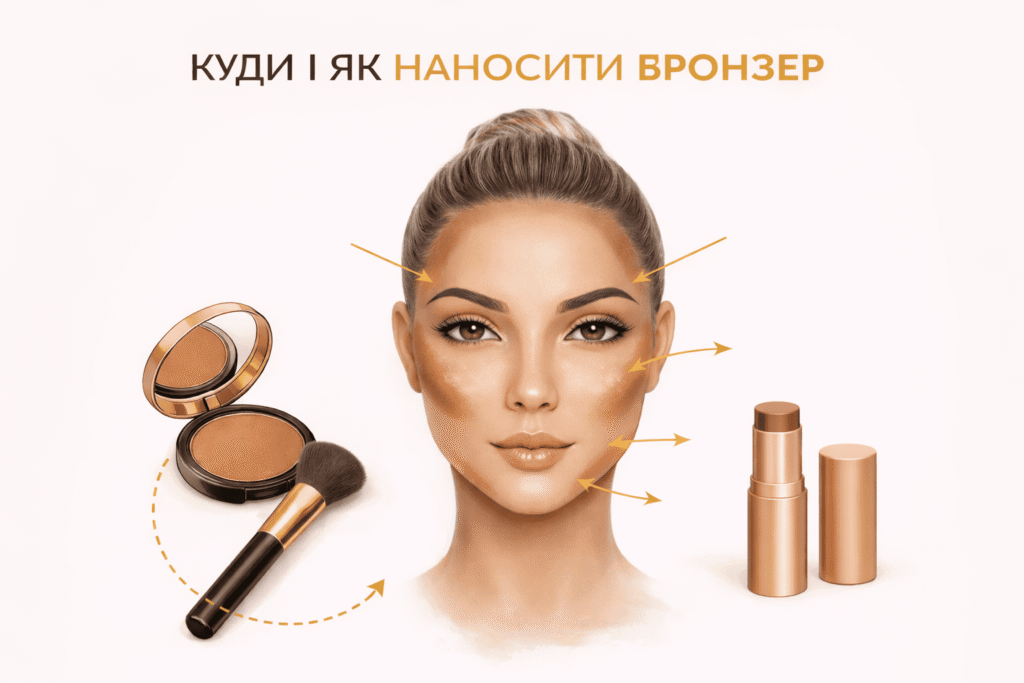 куди і як наносити бронзер