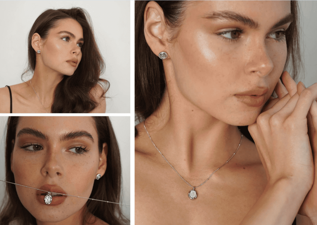 moonstone набір срібних прикрас